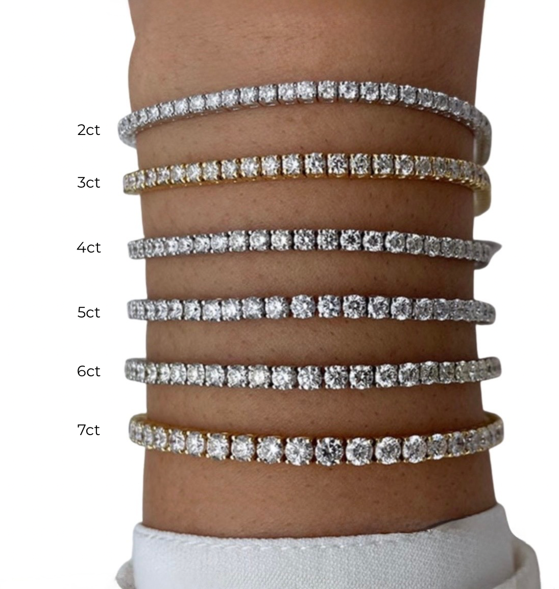 14K 7.00ct Lab Grown Diamond Bracelet IGI Certified