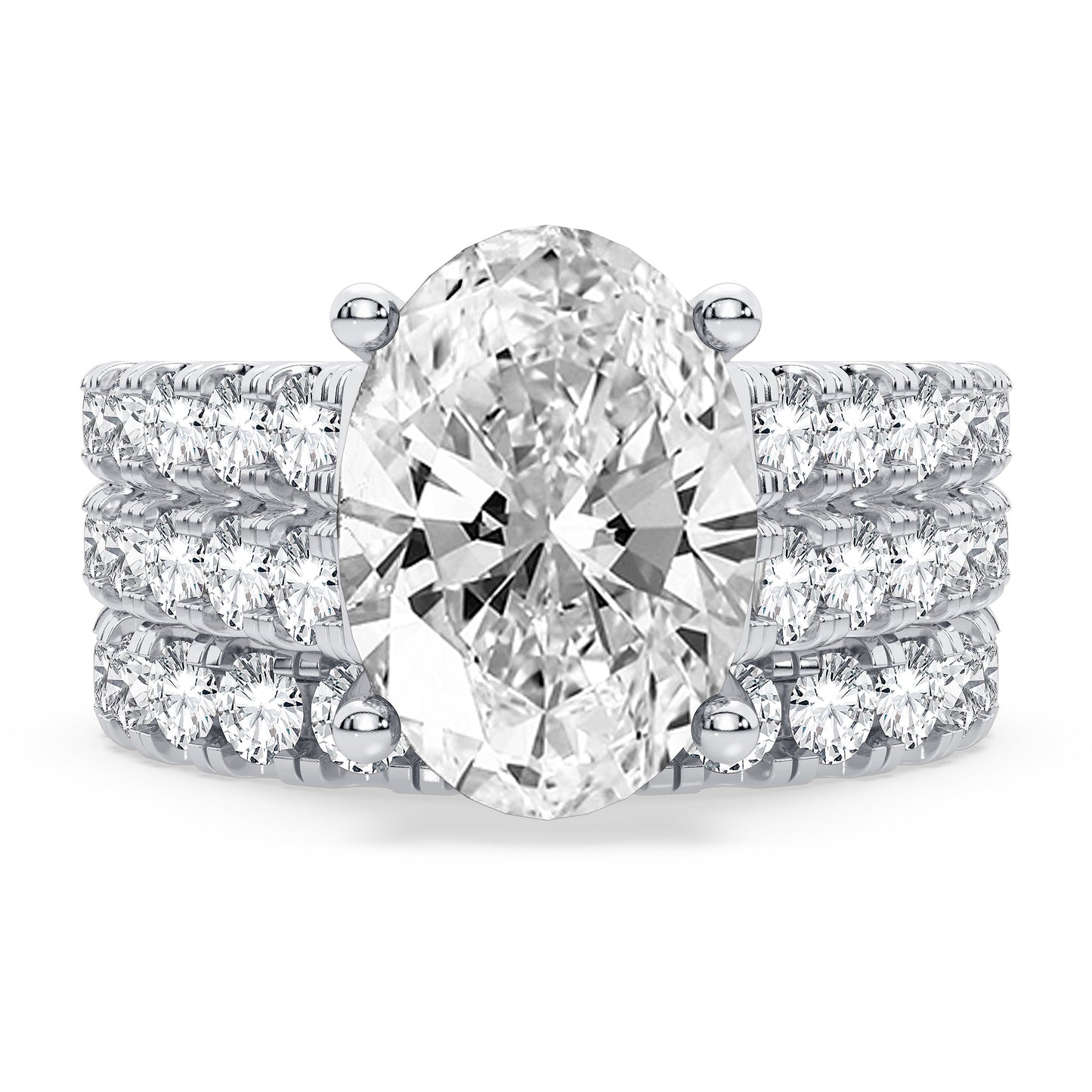 14K 5.00CT Certified Lab Grown Diamond Bridal Set