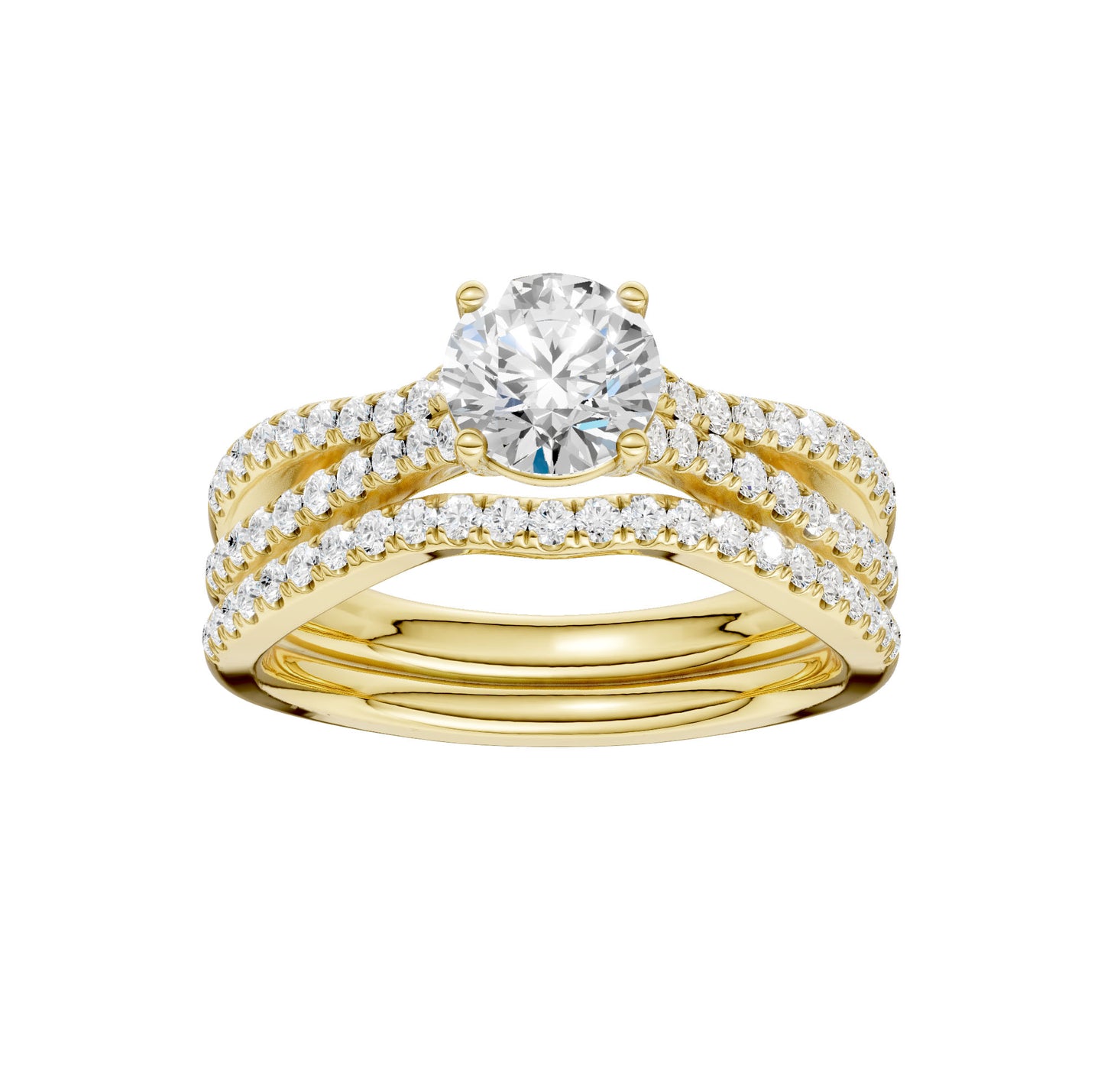 14K 1.40CT Lab Grown Diamond Bridal Set