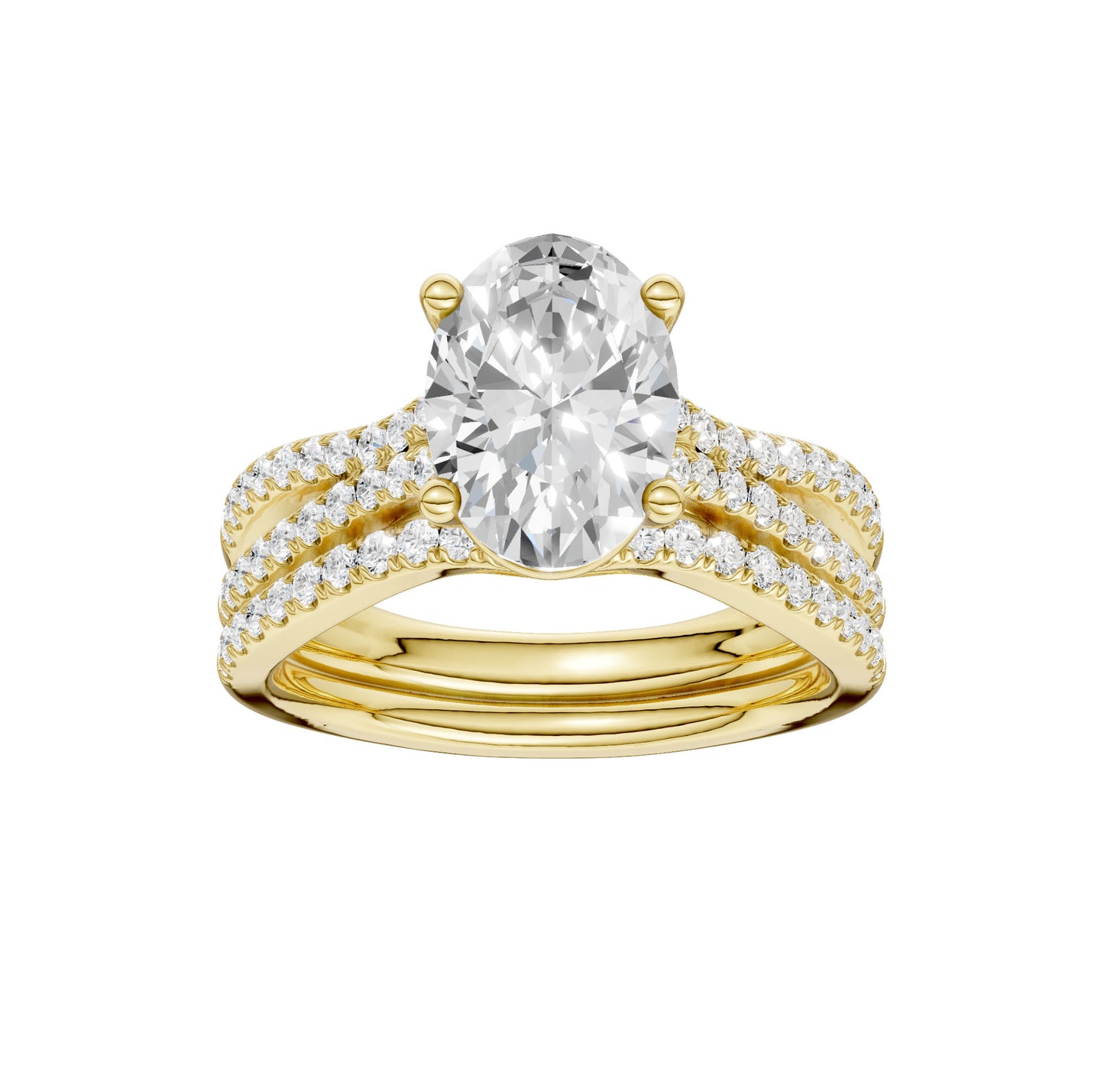 14K 1.40CT Lab Diamond Bridal Set