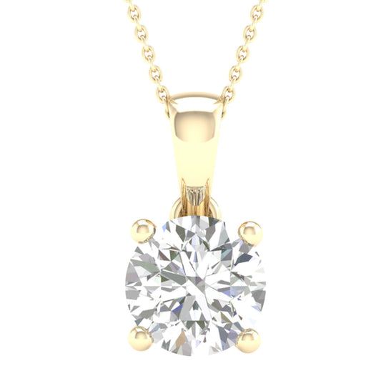 14K 1.00CT Certified Lab Grown Diamond Pendant ( IGI Certified )