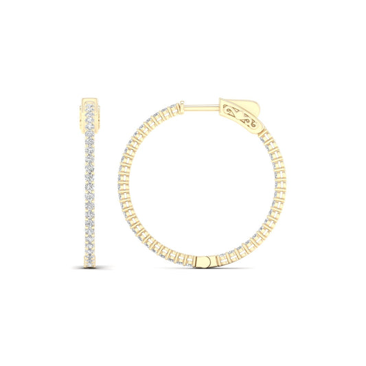 14k 0.38CT Lab Diamond Hoop Earrings
