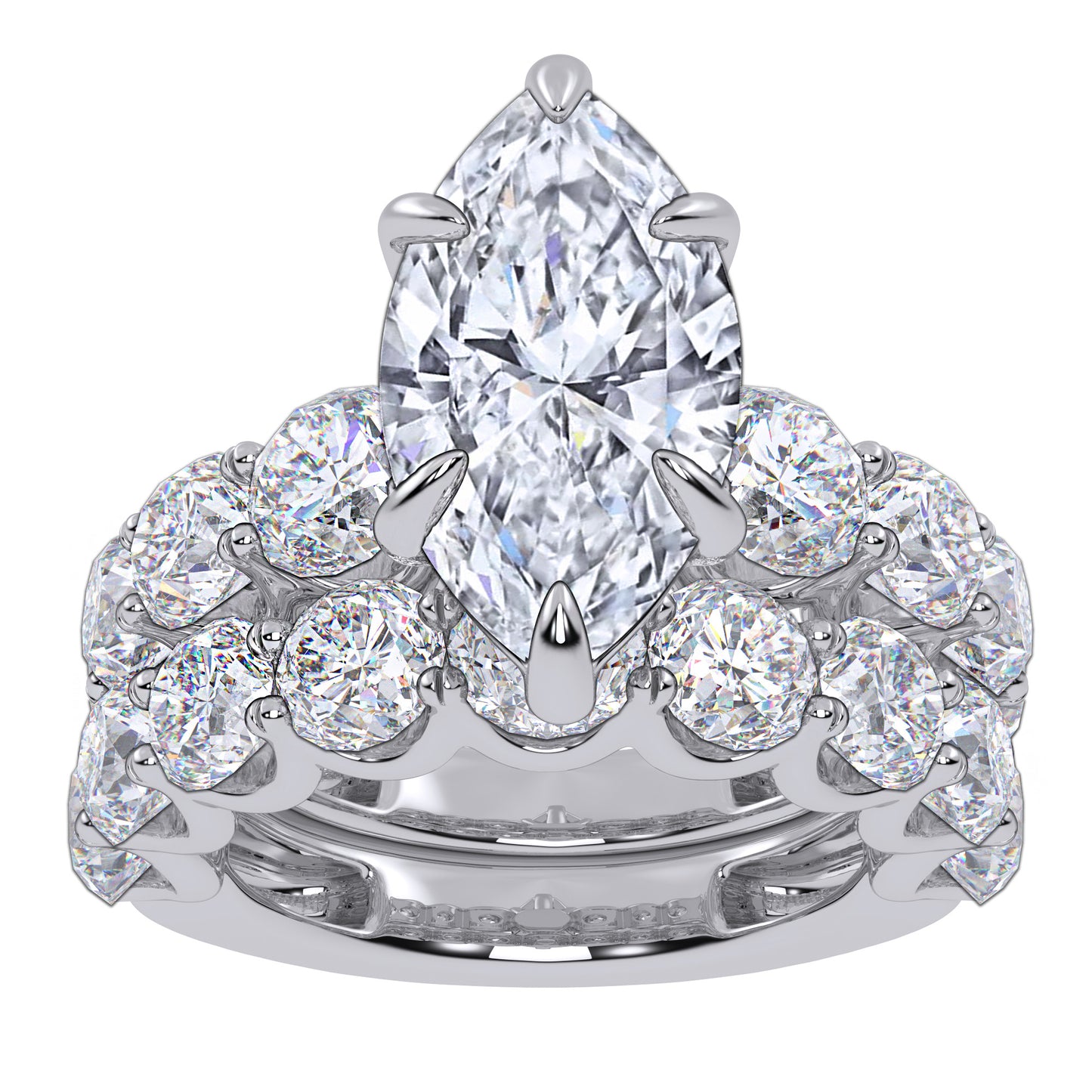 14K 10.00CT  Certified Lab Grown Diamond Bridal Set